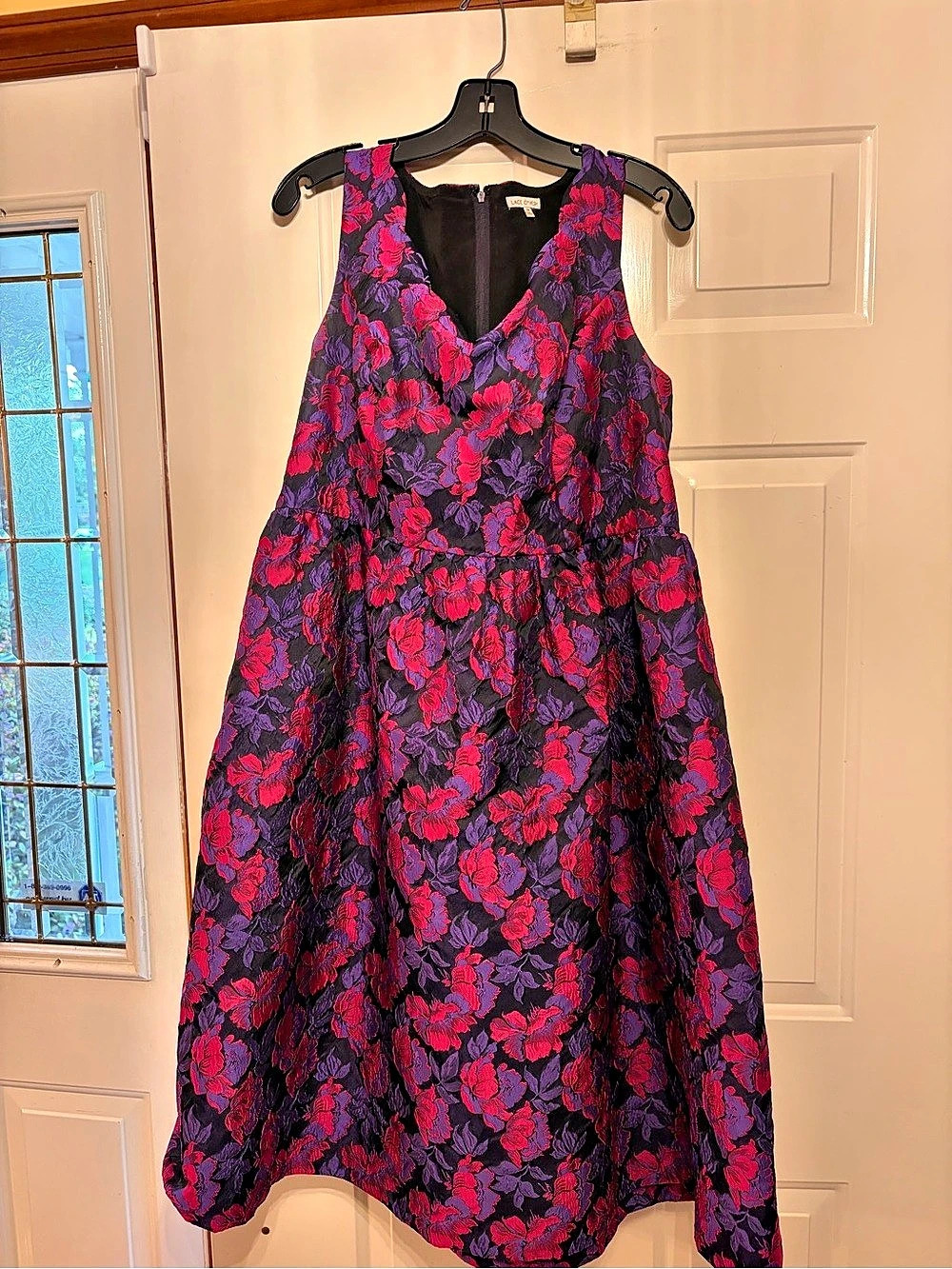 Lace & Mesh Floral Maxi Dress Size 1X